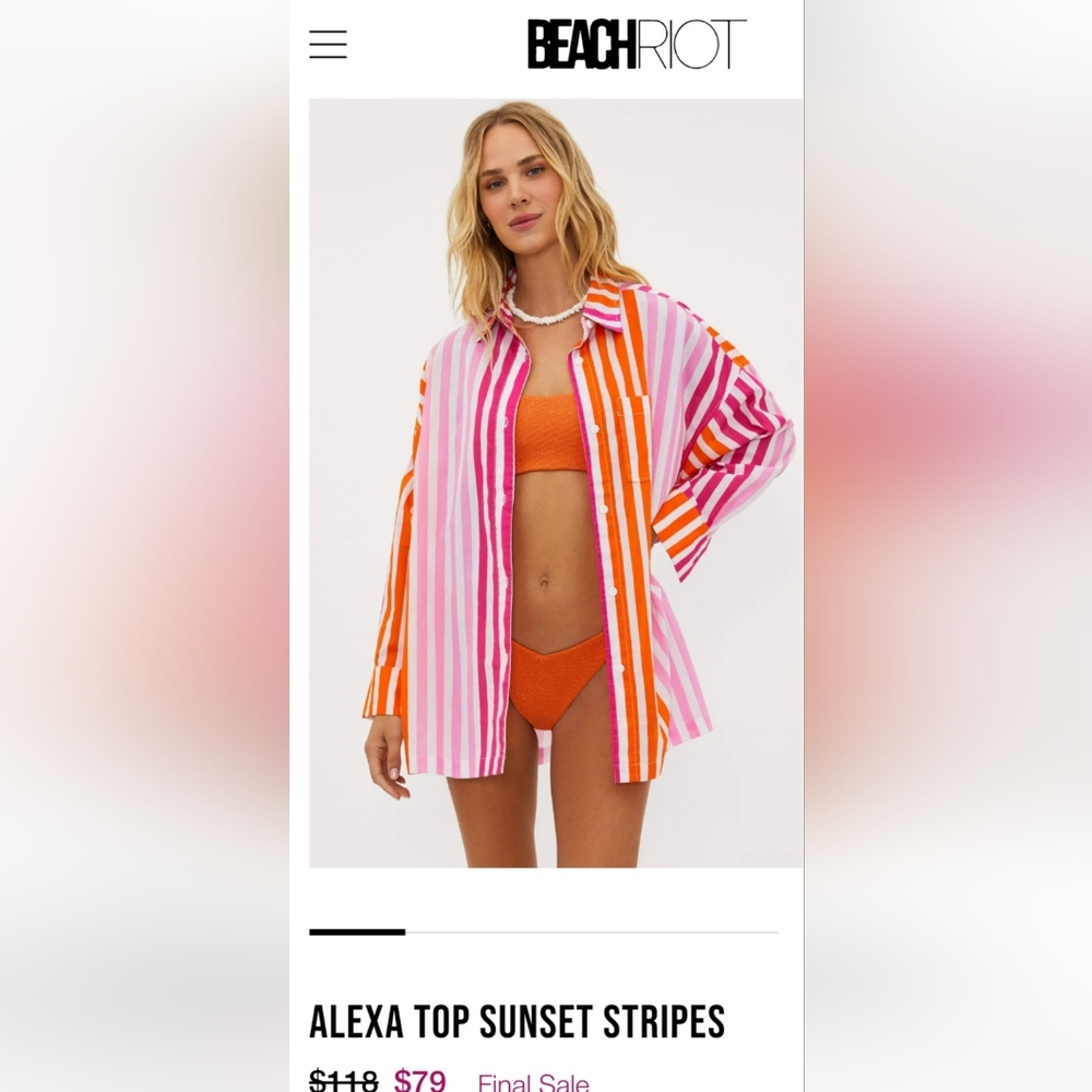 Alexa Top Sunset Stripes Cover Up by Beach Riot